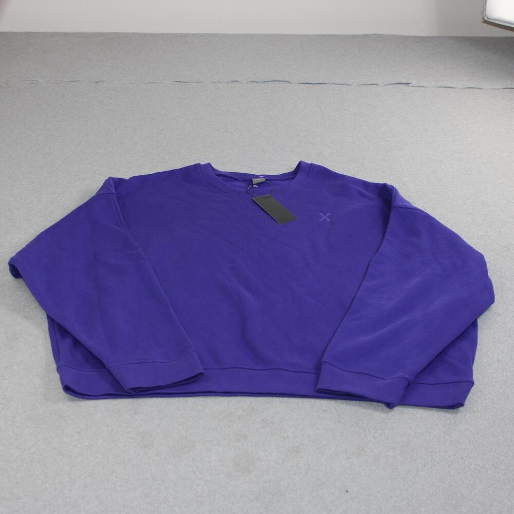 Savage X Fenty Sweatshirt Women 2XL Purple Fleece Crewneck Logo Pullover Cozy